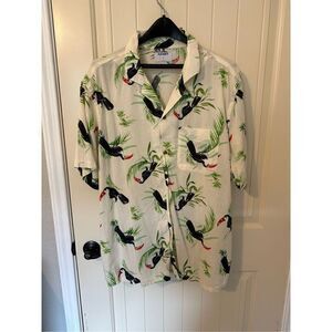 Old Navy Tropical Beach Vacation Button Down Short Sleeve Men’s Top Size XL